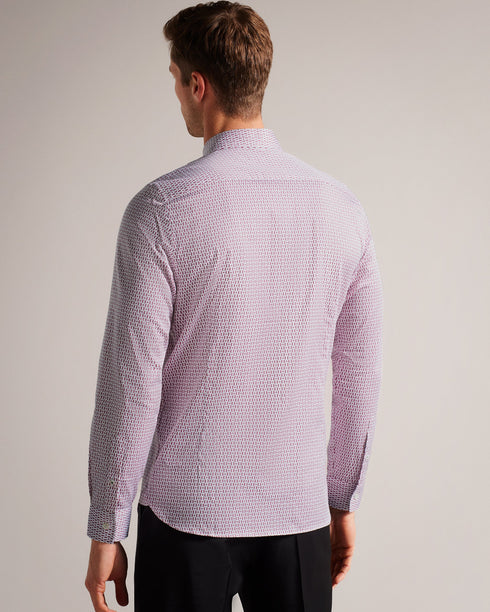 CONIFUR-Shirts-If you're looking for a shirt to stand out in, look no further than CONIFUR. Made from a comfortable cotton blend, its geometric spot print is the star of this smart piece. Button up shirt Cotton blend Long sleeved Geometric circle print Contrast lining Tobias is 6'1" / 1.86m and wears Light Blue in a Ted size 3- Ted Baker Romania